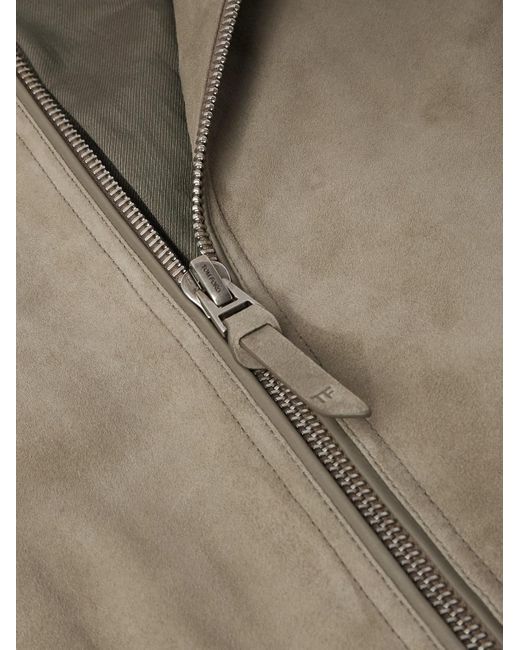 Tom Ford Natural Suede Bomber Jacket for men