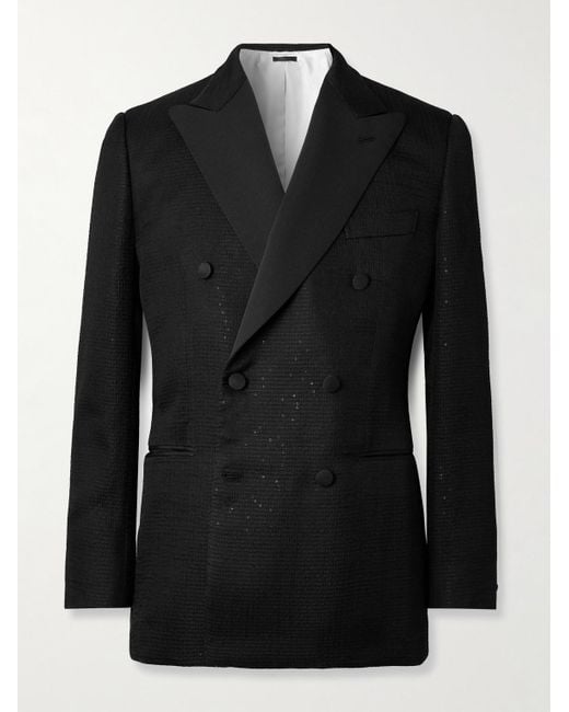 Giacca Da Smoking Doppiopetto di Brioni in Black da Uomo