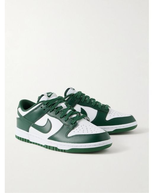 Nike Green Dunk Low Leather Sneakers for men