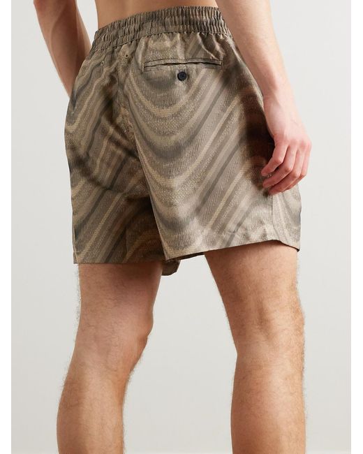 Frescobol Carioca Natural Rio Straight-Leg Mid-Length Recycled Jacquard Swim Shorts for men