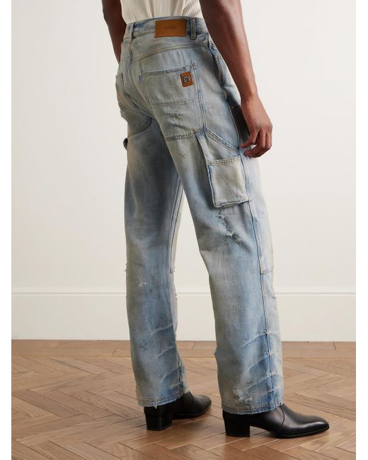 Amiri Carpenter gerade geschnittene Jeans in Distressed-Optik in Blue für Herren