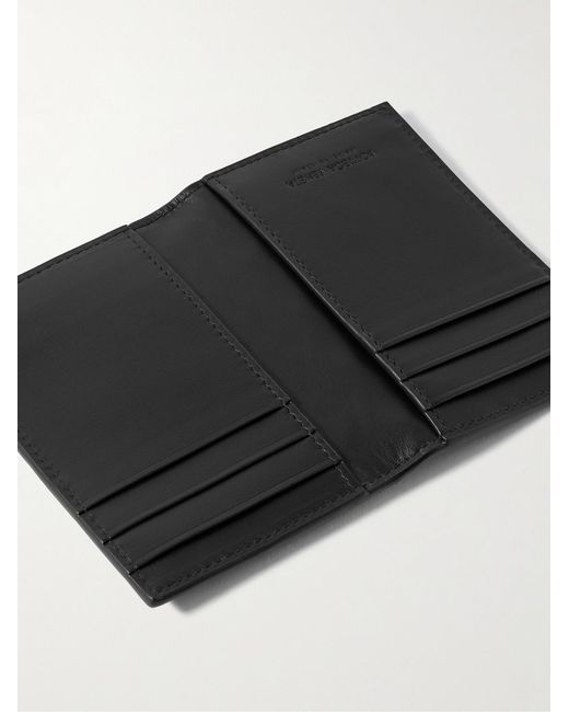Bottega Veneta Black Intrecciato Leather Bifold Cardholder for men