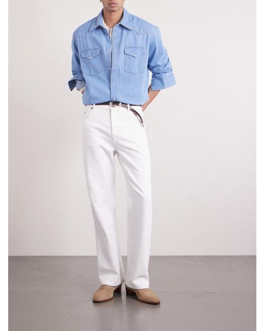NN07 Blue Ricky 50015 Denim Western Shirt for men