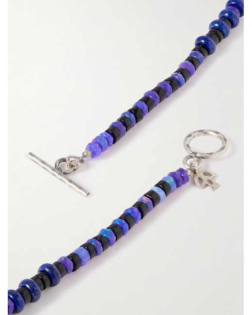Peyote Bird Sitka Armband mit Zierperlen aus mehreren Steinen und Details aus Sterlingsilber in Blue für Herren