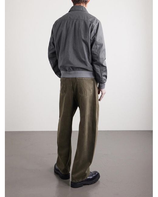 C P Company Gray Panama-r Canvas Bomber Jacket for men