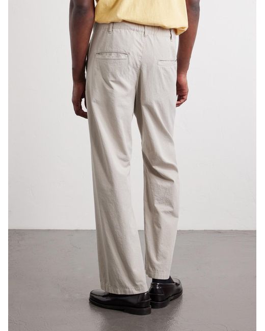 Remi Relief White Straight-Leg Cotton-Twill Trousers for men
