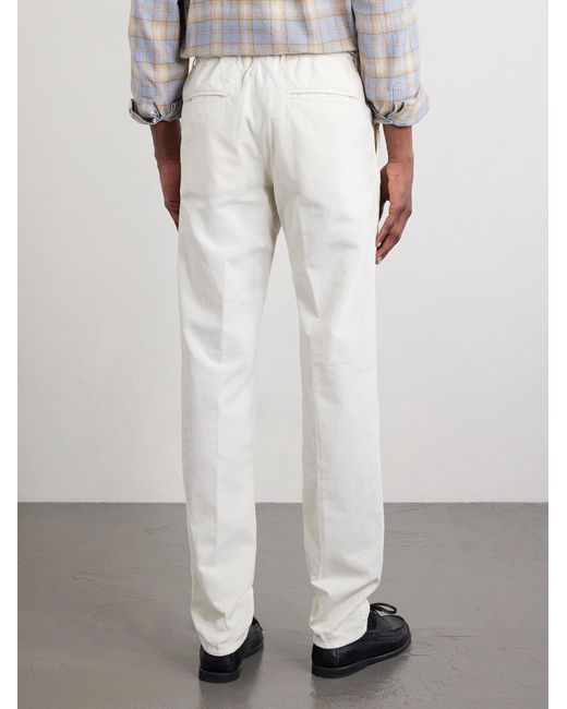 Slowear White Straight-leg Cotton-corduroy Trousers for men