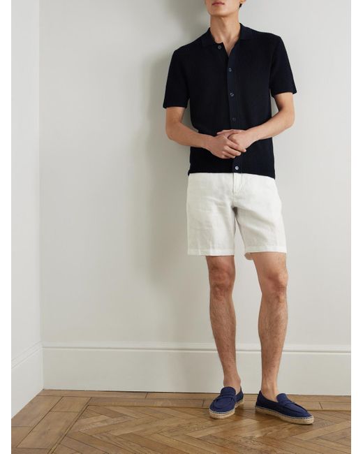 Orlebar Brown White Norwich Straight-leg Linen Shorts for men