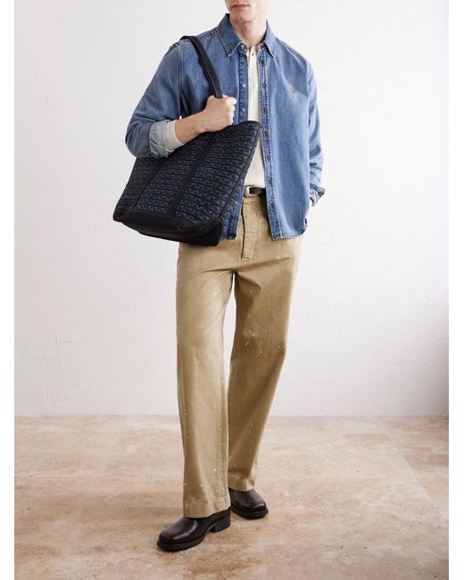 RRL Blue Banks Beach Medium Woven Tote for men