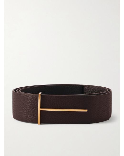 4Cm Full-Grain Leather Belt di Tom Ford in Brown da Uomo