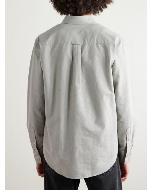 NN07 Colby 5910 Hemd aus Biobaumwolle mit Button-Down-Kragen und Logostickerei in Gray für Herren