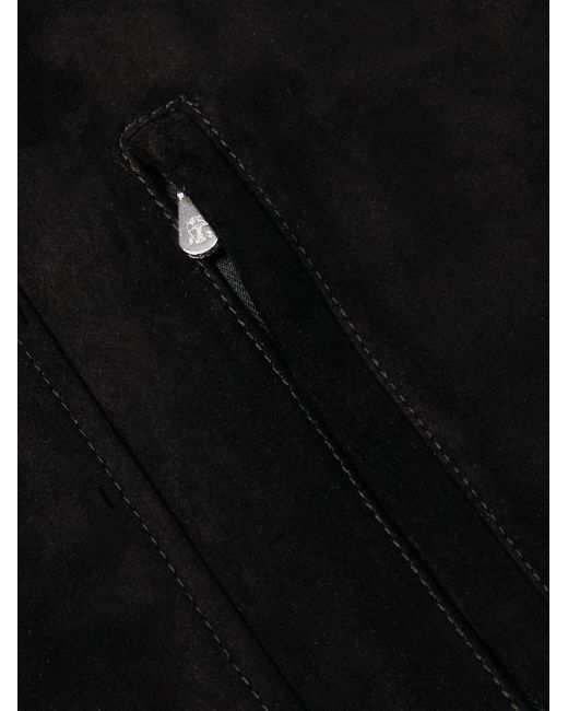 Brunello Cucinelli Black Belted Suede Field Jacket for men