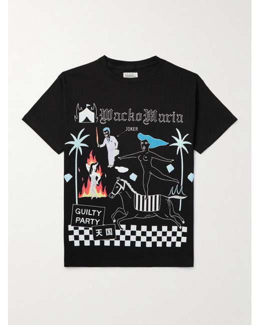 Wacko Maria Black Logo-print Cotton-jersey T-shirt for men