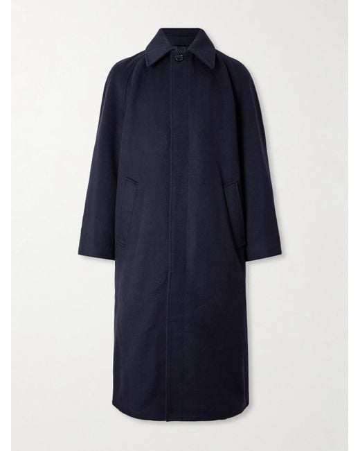 Valentino Garavani Blue Oversized Wool And Cashmere-Blend Coat for men
