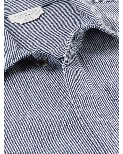 Gabriela Hearst Gray Silas Striped Cotton Overshirt for men