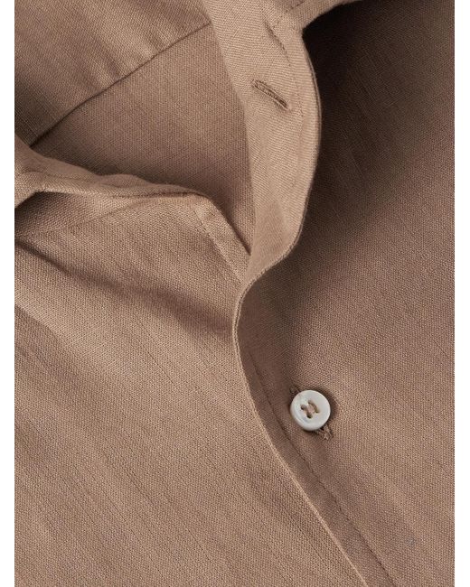 Camicia in lino André Arizona di Loro Piana in Natural da Uomo