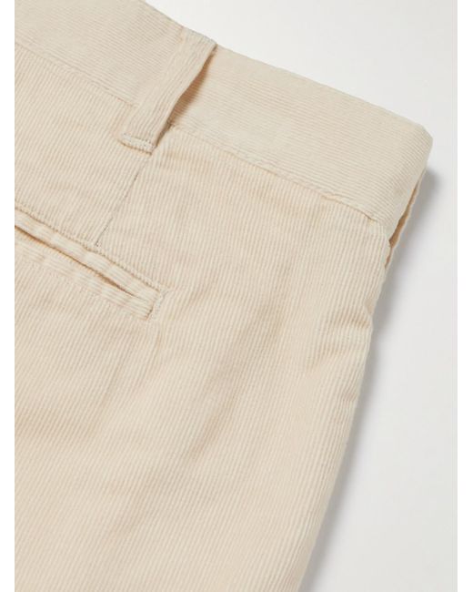 Richard James Natural Straight-leg Pleated Cotton-corduroy Trousers for men
