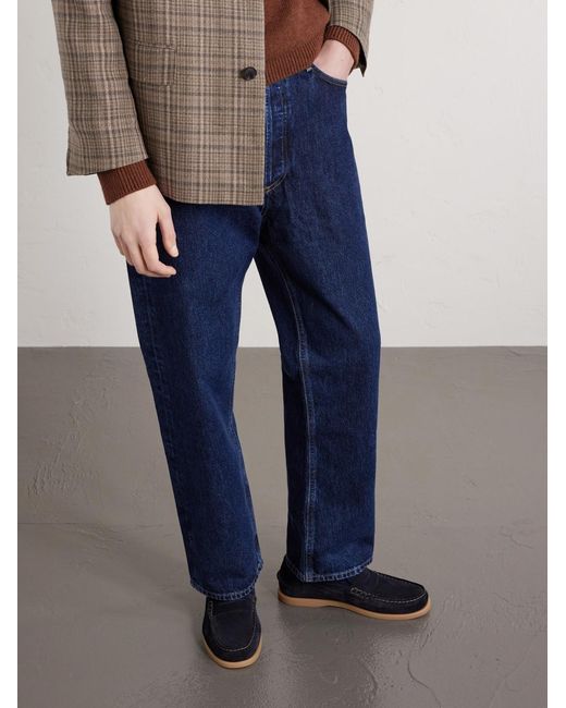 Mr P. Blue Leo Suede Penny Loafers for men
