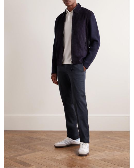 Incotex Blue Venezia 1951 Slim-fit Cotton-blend Twill Trousers for men