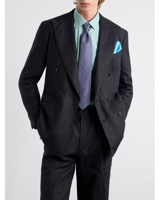 Charvet Blue 8.5Cm Silk-Jacquard Tie for men