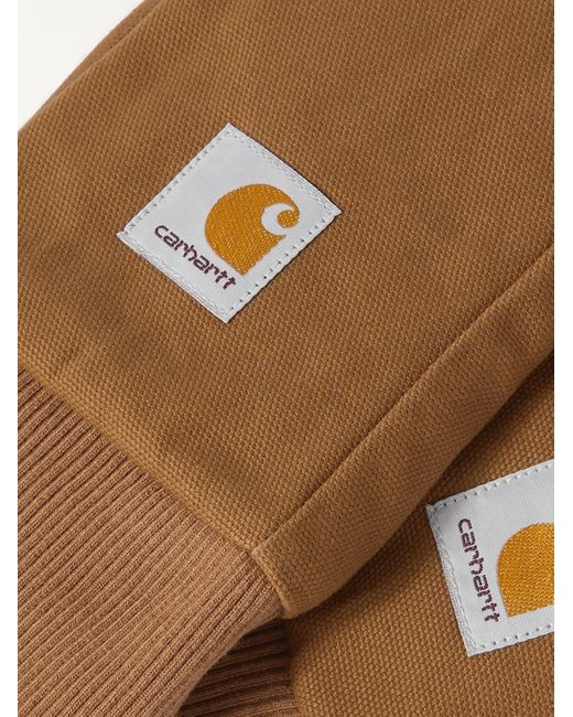 Carhartt Brown Carston Logo-appliquéd Cotton-canvas Mittens for men