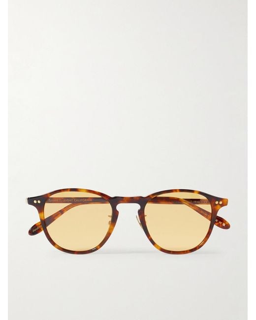 Garrett Leight Natural Hampton J Sun Round-Frame Tortoiseshell Acetate Sunglasses for men