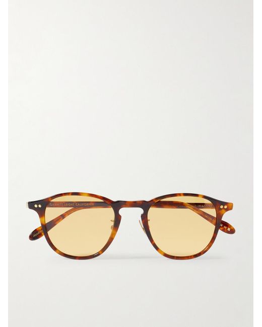 Garrett Leight Natural Hampton J Sun Round-Frame Tortoiseshell Acetate Sunglasses for men