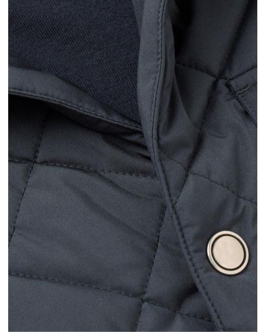 Loro Piana Blue Ampay Quilted Shell Shirt Jacket for men