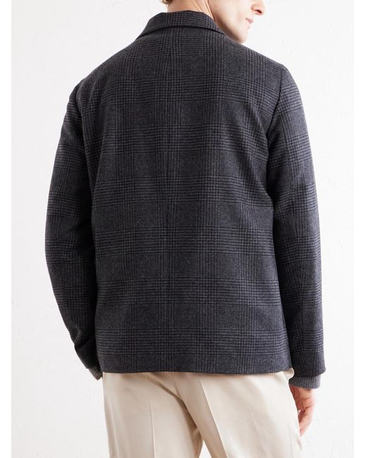 Lardini Black Prince Of Wales Wool And Cashmere-Blend Jacket for men