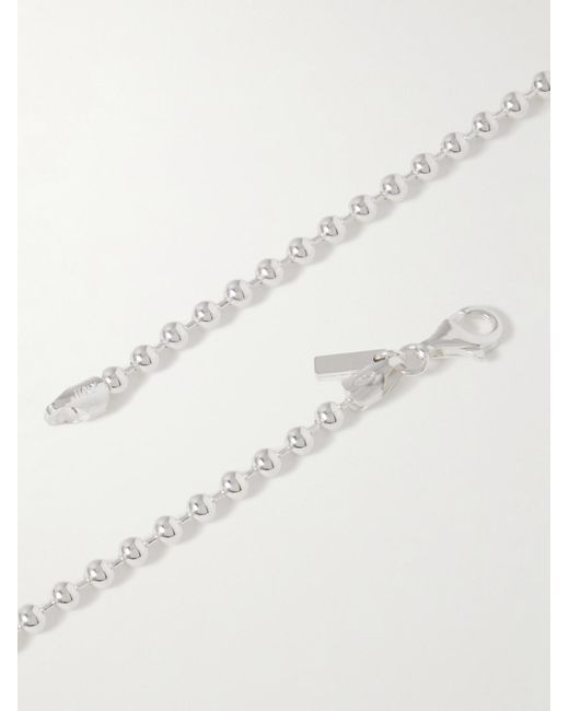 Hatton Labs White Silver Cubic Zirconia Pendant Necklace for men