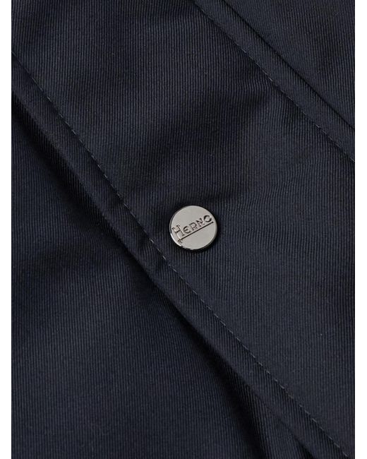 Herno Blue Layered Padded Shell Down Coat for men