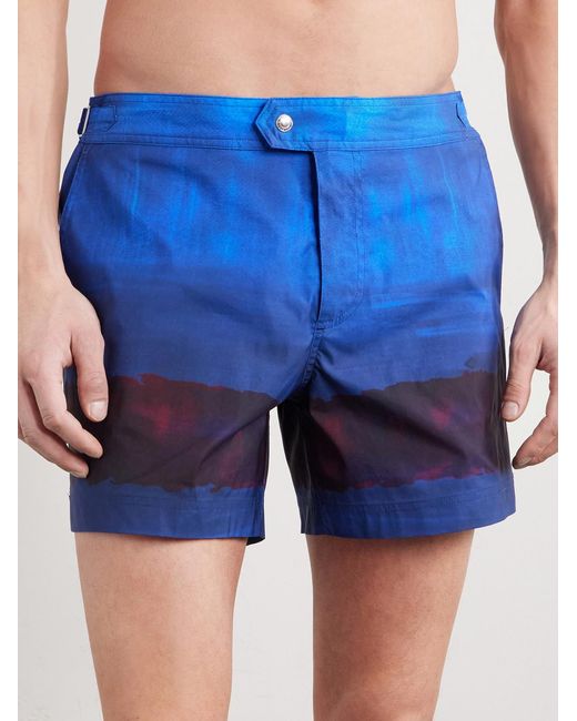 Tom Ford Blue Straight-Leg Mid-Length Dégradé Swim Shorts for men