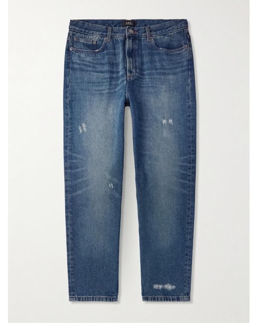 Jeans A Gamba Dritta Effetto Consumato Martin di A.P.C. in Blue da Uomo