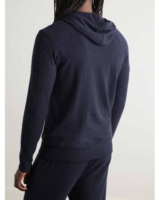 Derek Rose Blue Finley Cashmere Zip-Up Hoodie for men