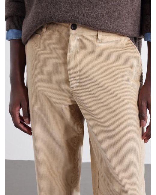 Portuguese Flannel Natural Straight-Leg Cotton-Corduroy Trousers for men