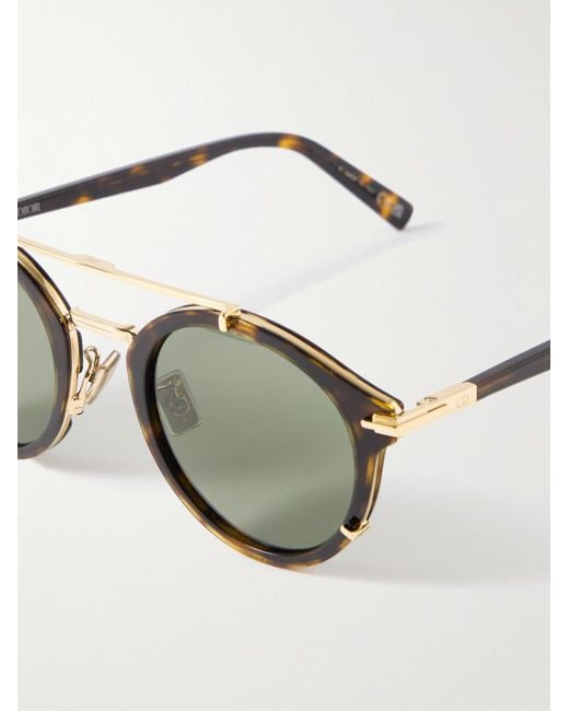 Dior Brown Diorblacksuit R7U Tortoiseshell Acetate And-Tone Round-Frame Sunglasses for men