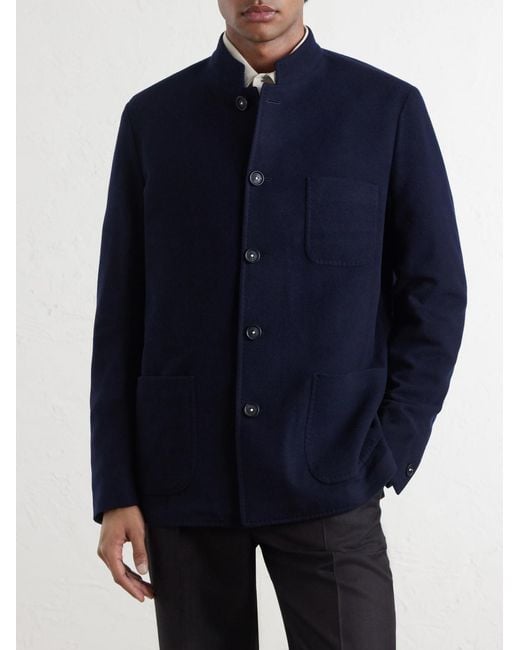 Massimo Alba Blue Bali Wool, Silk And Cashmere-Blend Jacket for men