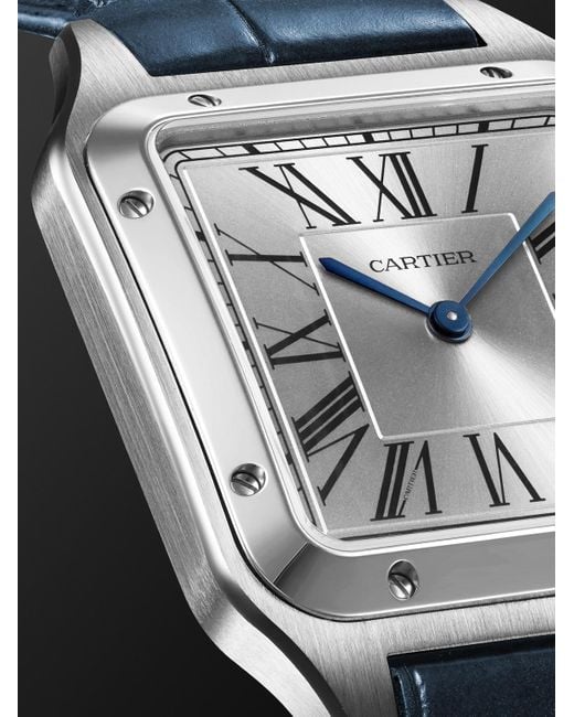 Cartier Black Santos-Dumont Large Stainless Steel Watch, Ref. W2Sa0085 for men