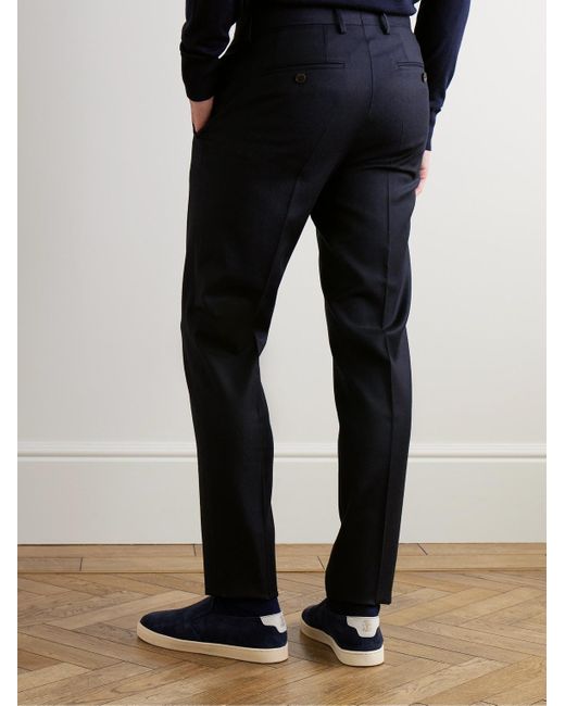 Mr P. Blue Philip Slim-Fit Straight-Leg Wool-Flannel Suit Trousers for men