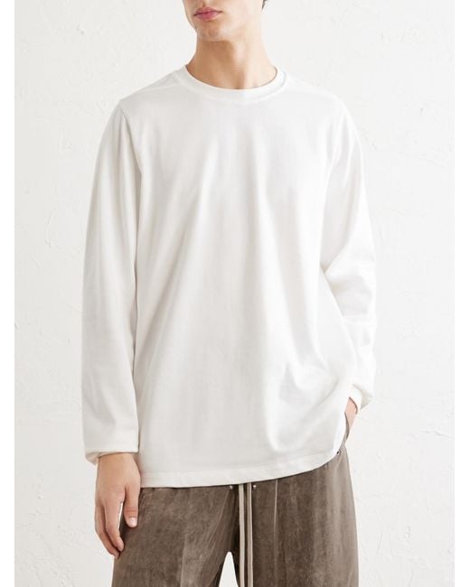 Rick Owens White Crewneck Cotton-Jersey Shirt for men