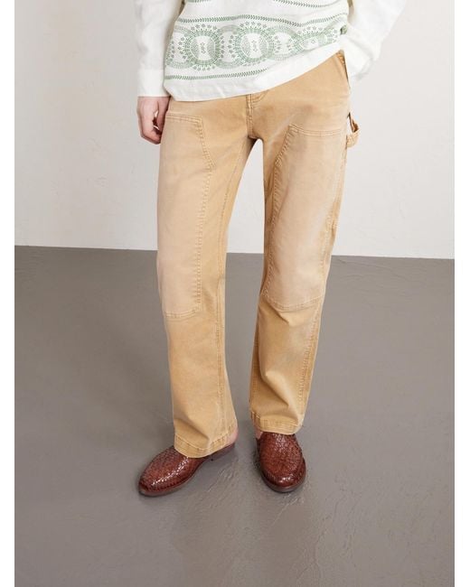 Yuketen Brown Chamula Polanco Woven Leather Mules for men
