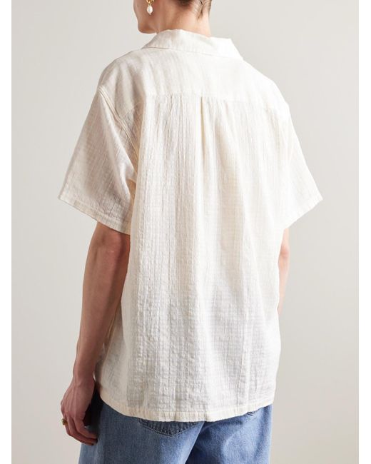 mfpen White Senior Cotton-gauze Shirt for men