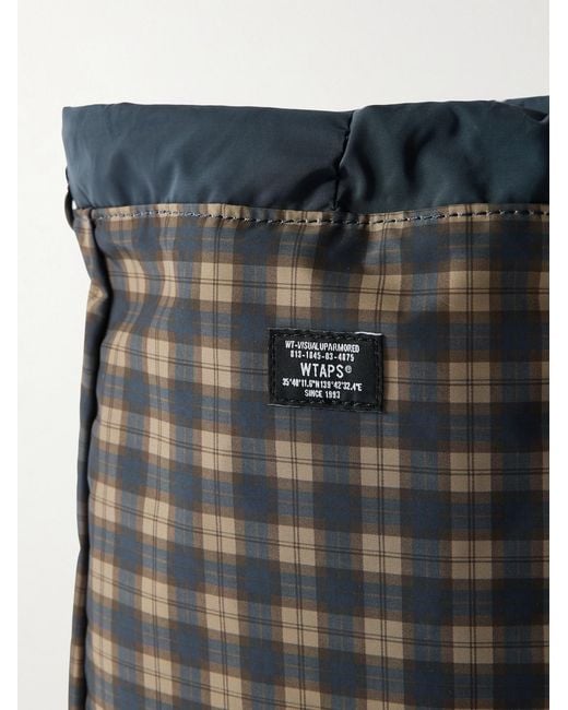 (w)taps Black Checked Shell Messenger Bag for men
