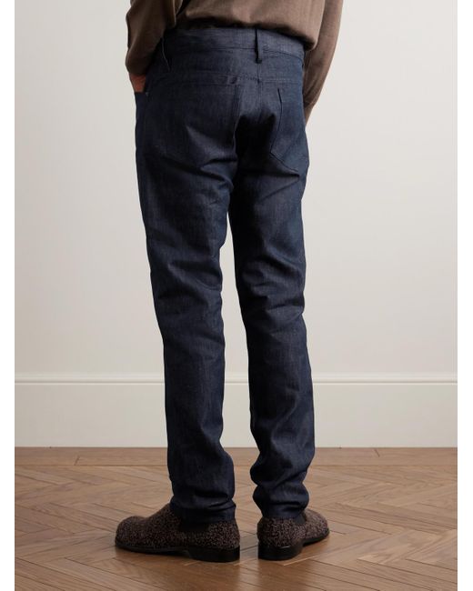 Gabriela Hearst Blue Anthony Slim-fit Straight-leg Cotton And Linen-blend Chambray Trousers for men