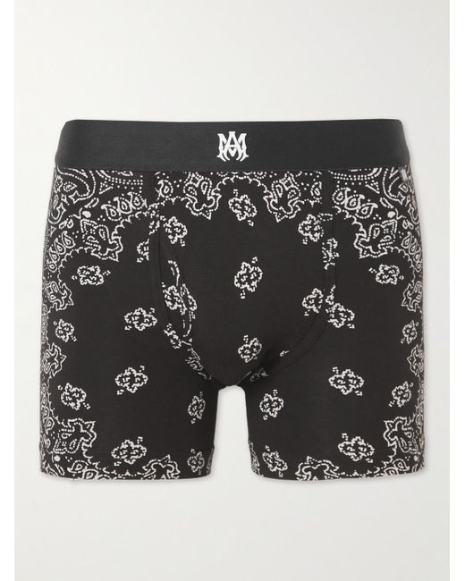 Amiri Printed Stretch Cotton And Modal-blend Boxer Briefs in Black for ...