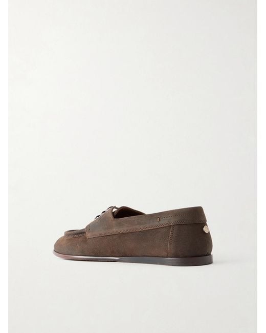 Dolce & Gabbana Brown Crosta Suede Loafers for men