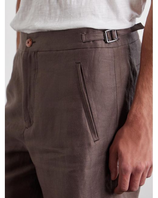 God's True Cashmere Purple Straight-Leg Linen-Twill Shorts for men
