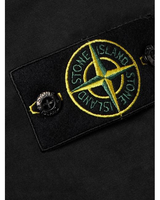 Stone Island Black Tapered Stretch-Cotton Cargo Trousers for men