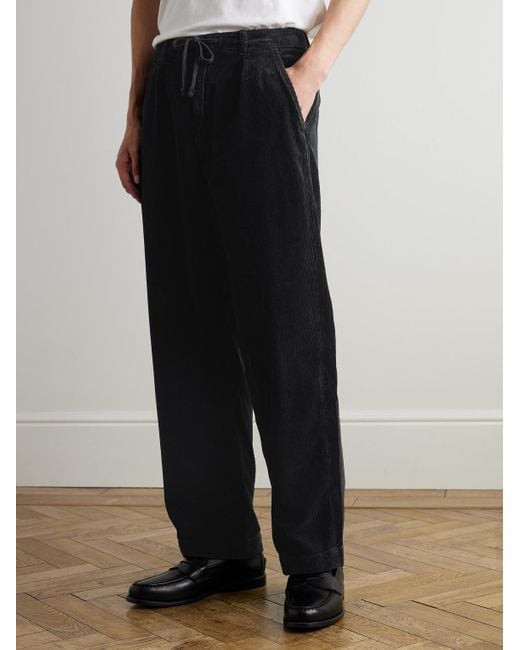 Polo Ralph Lauren Easy gerade geschnittene Hose aus Baumwollcord mit Kordelzugbund in Black für Herren