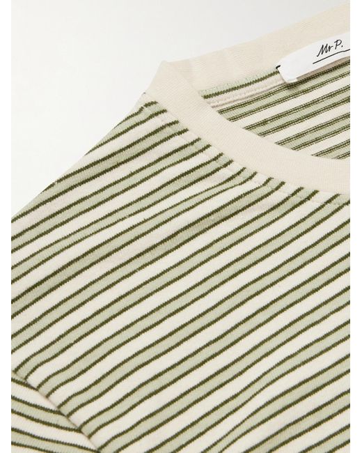 Mr P. Green Striped Organic Cotton-jersey T-shirt for men